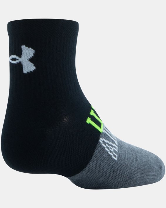 Boys' UA Essential Quarter 6-Pack Socks, Black, pdpMainDesktop image number 6